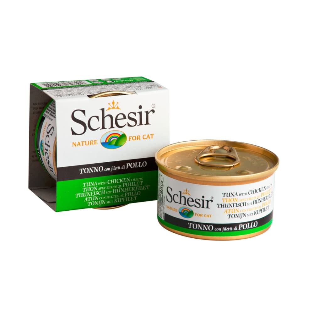 Schesir Cat Complete Nutrition Canned 85g Tuna with Chicken in Jelly Wet Cat Food image 1