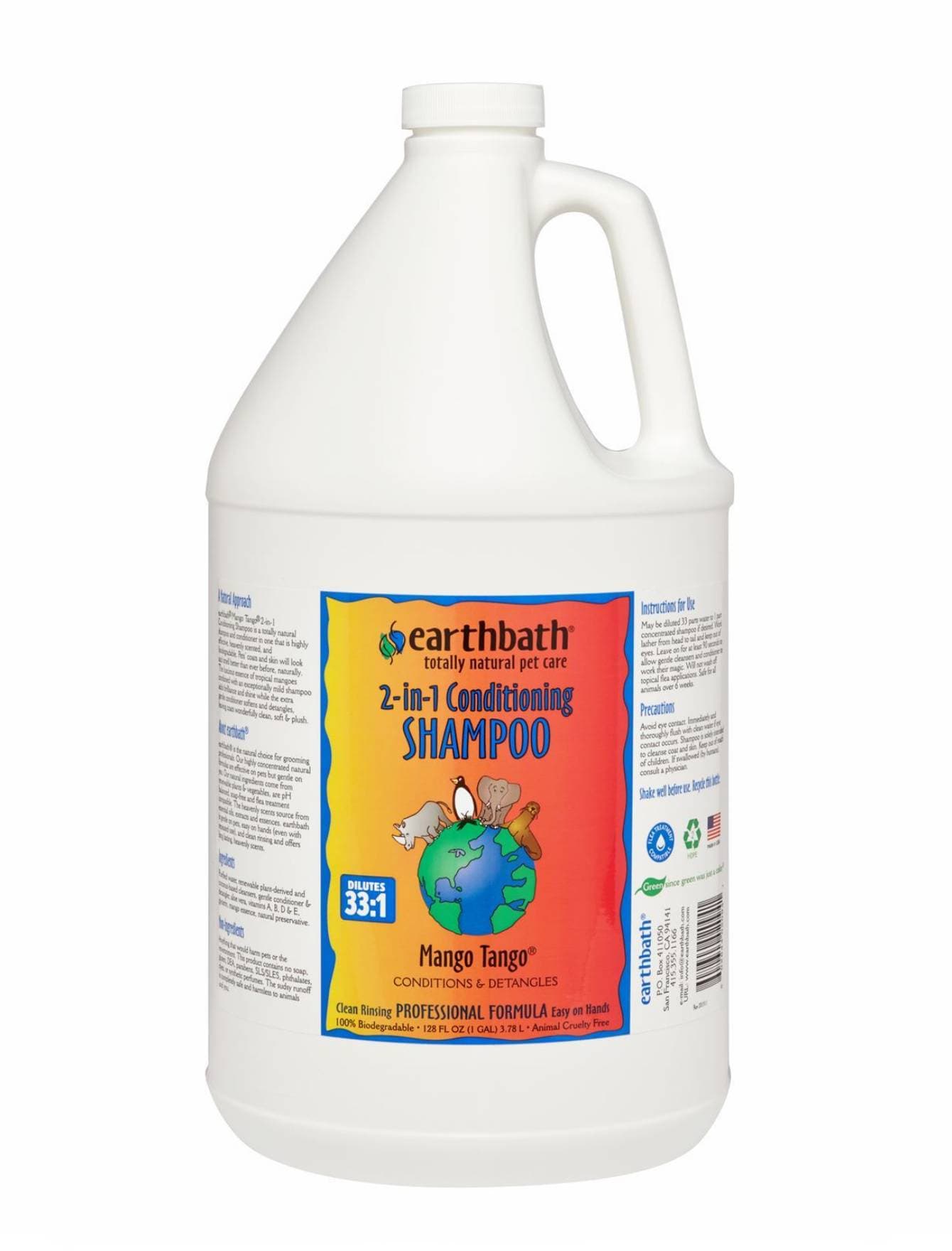 Earthbath 1 gallon 2 in 1 Conditioning Mango Tango Pet Shampoo (3.8ltr) image 2
