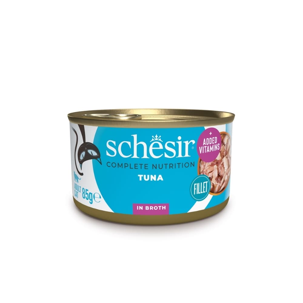 Schesir Cat Complete Nutrition Canned 85g Tuna in Broth Wet Cat Food image 1