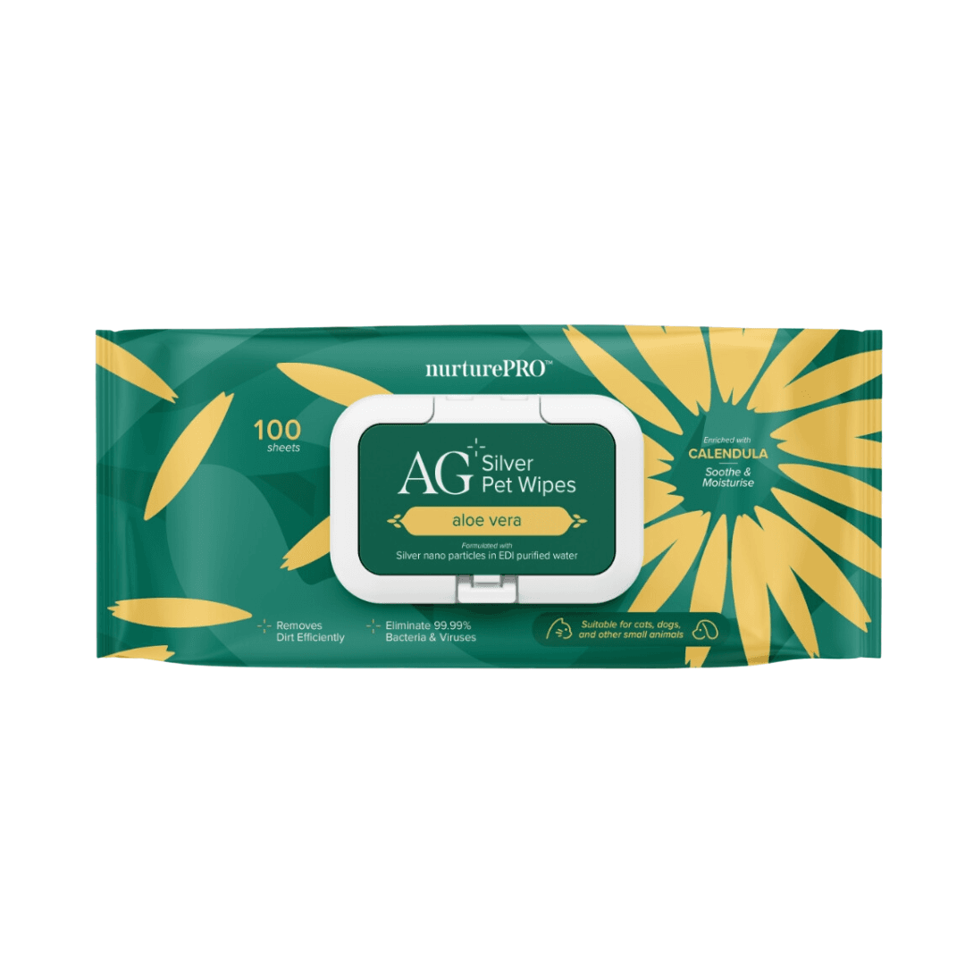 Nurture Pro AG+ Silver Pet Wipes 100 Sheets Aloe Vera image 1