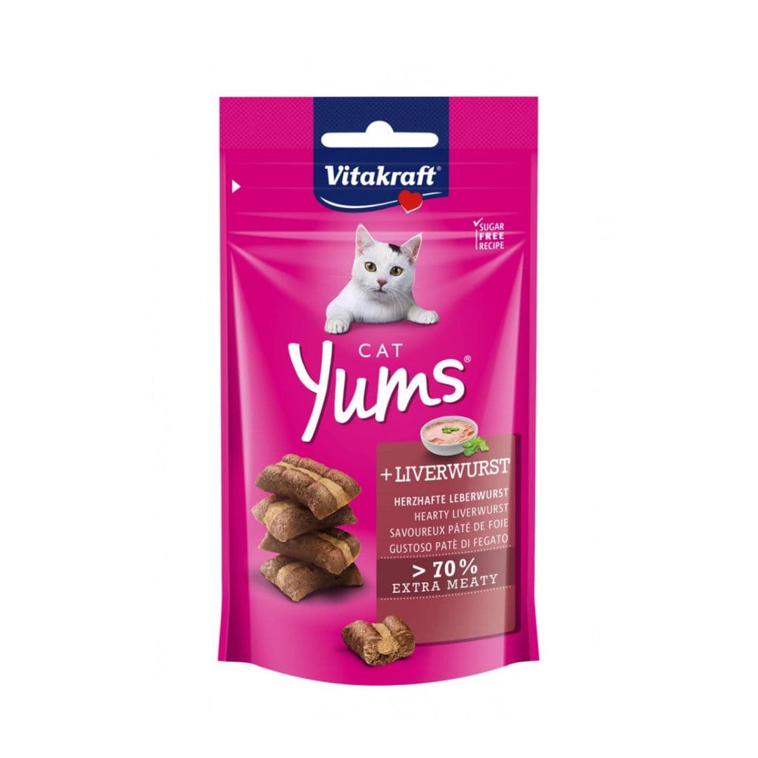 Vitakraft Cat 40g Yums Liver Sausage Cat Treats image 1