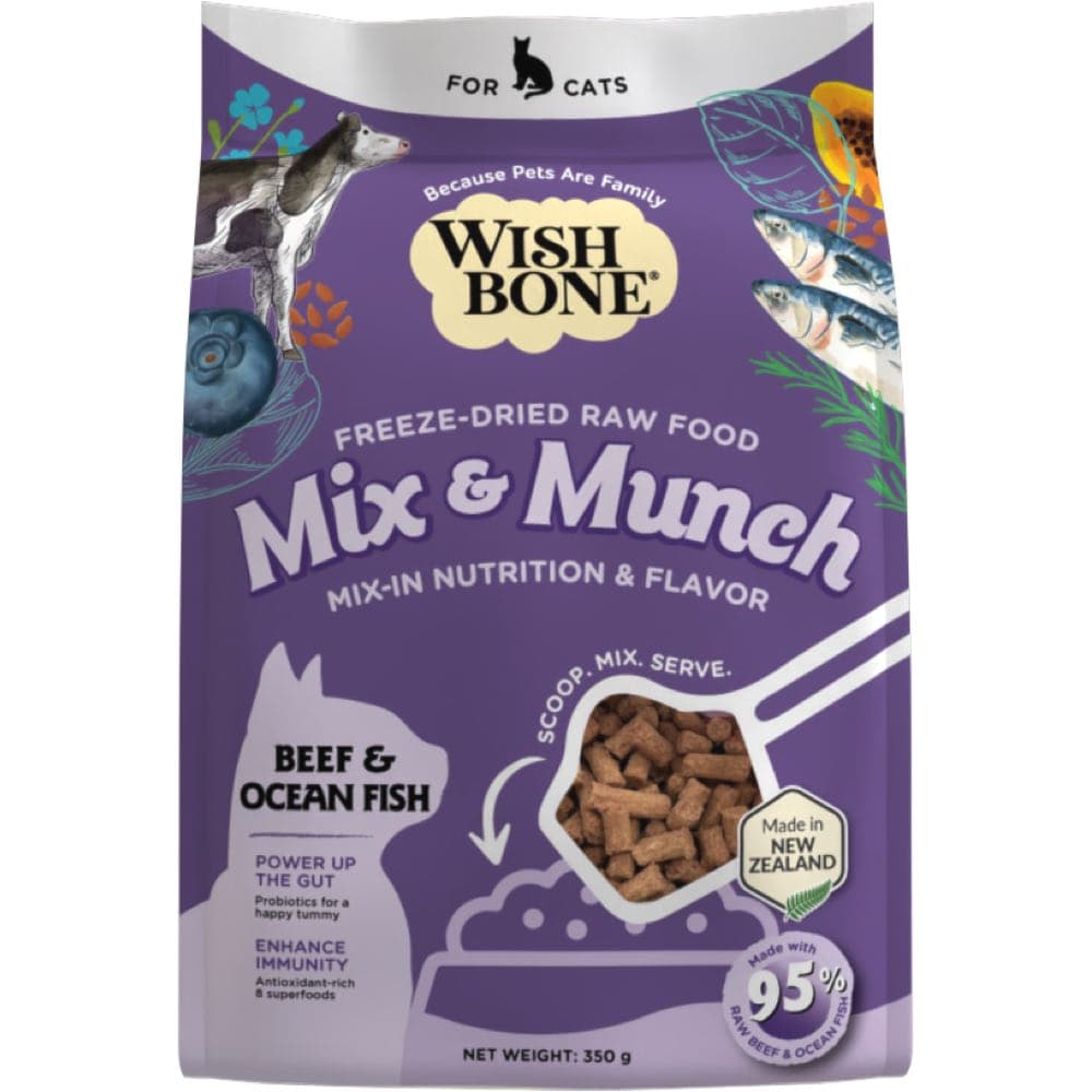 Wishbone Cat 350g Mix & Munch Beef and Ocean Fish Freeze Dried Raw Cat Food image 1
