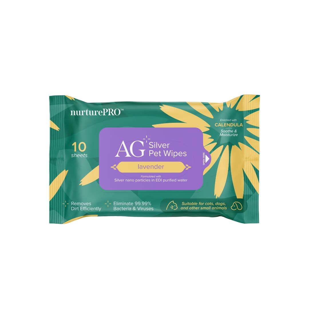 Nurture Pro AG Silver Pet Wipes 10 Sheets Lavender image 1