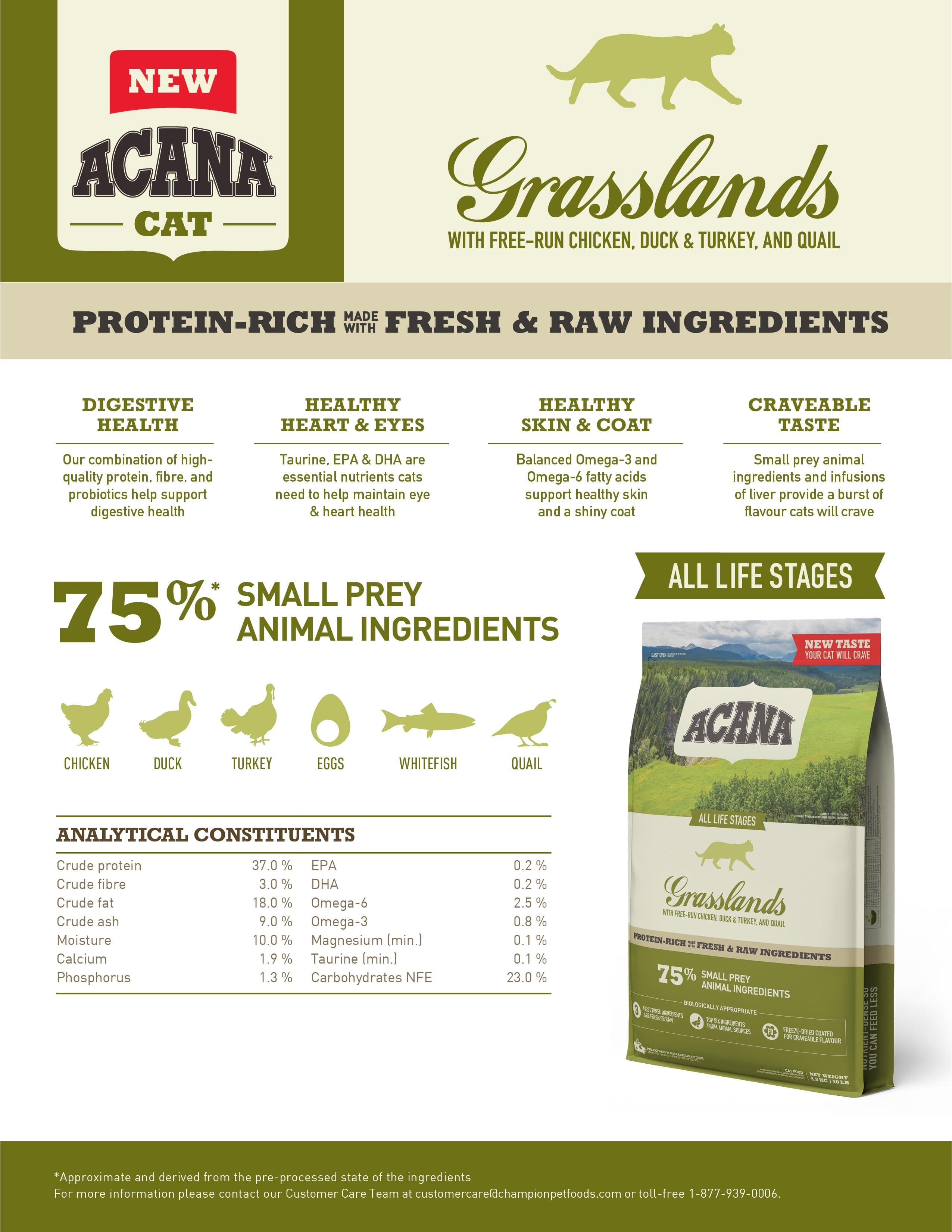Acana Cat Regionals 340g Grasslands Dry Cat Food image 4