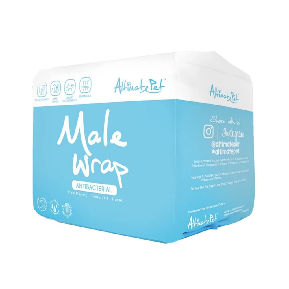 Altimate Pet Antibacterial Disposable Male Wraps Large Breed 71cm-81cm (8pcs) image 2