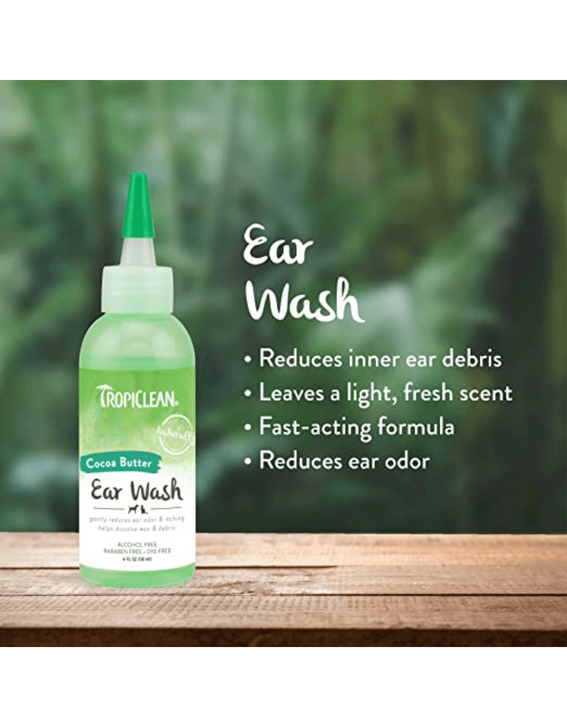 Tropiclean Alcohol Free Pet Ear Wash 118ml Cocoa Butter image 4