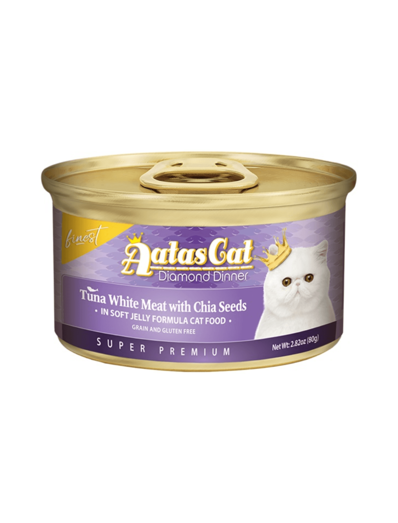 Aatas Cat 80g Finest Diamond Dinner Tuna White Meat With Chia Seeds Wet Canned Food image 1