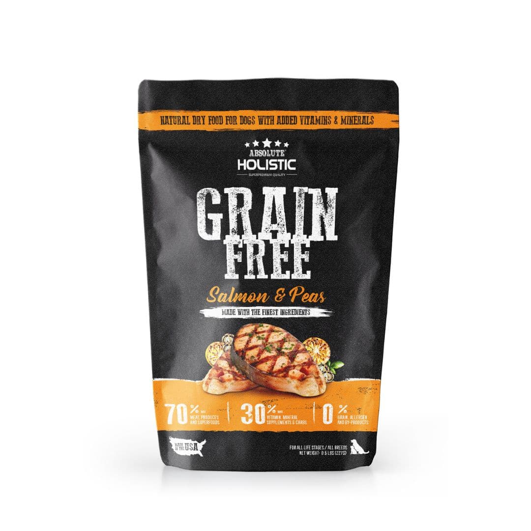 Absolute Holistic Dog 227g Grain Free Salmon & Peas Dry Dog Food image 1