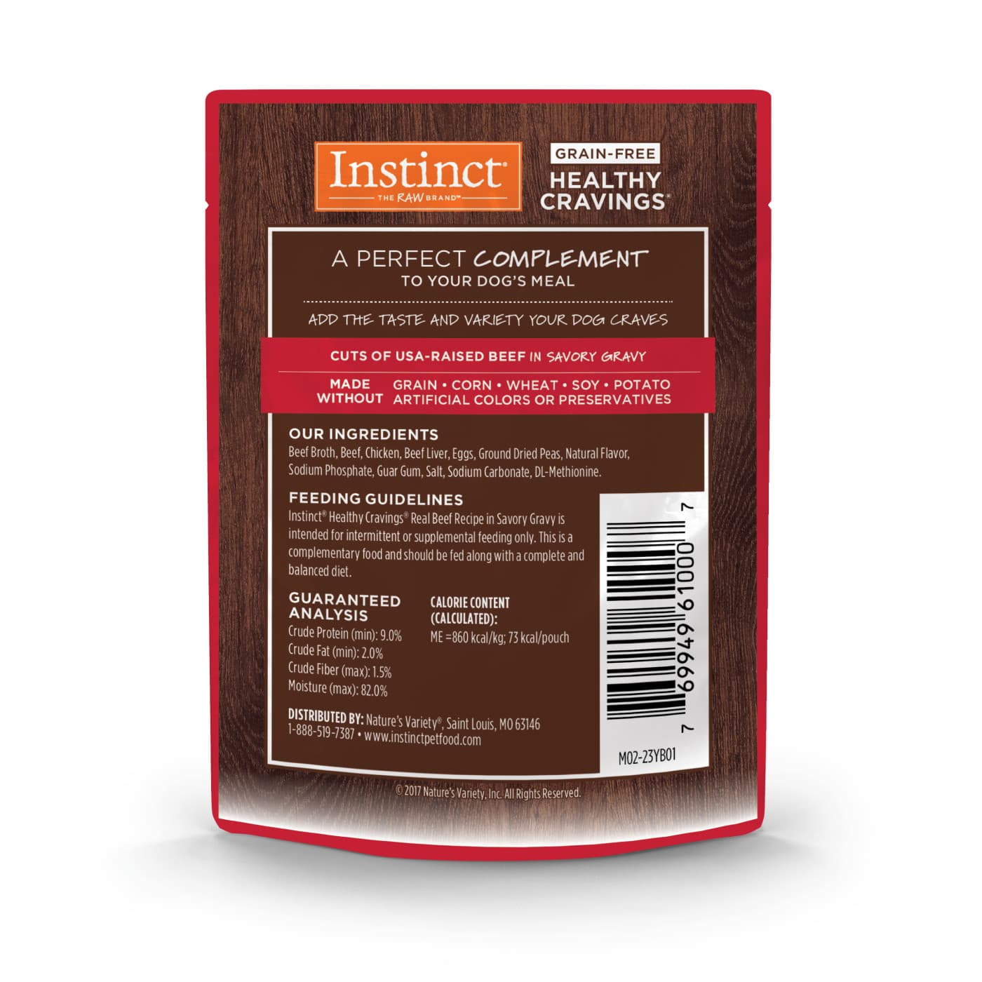 Instinct Healthy Cravings Dog 3oz Grain Free Real Beef Wet Dog Food Topper image 3
