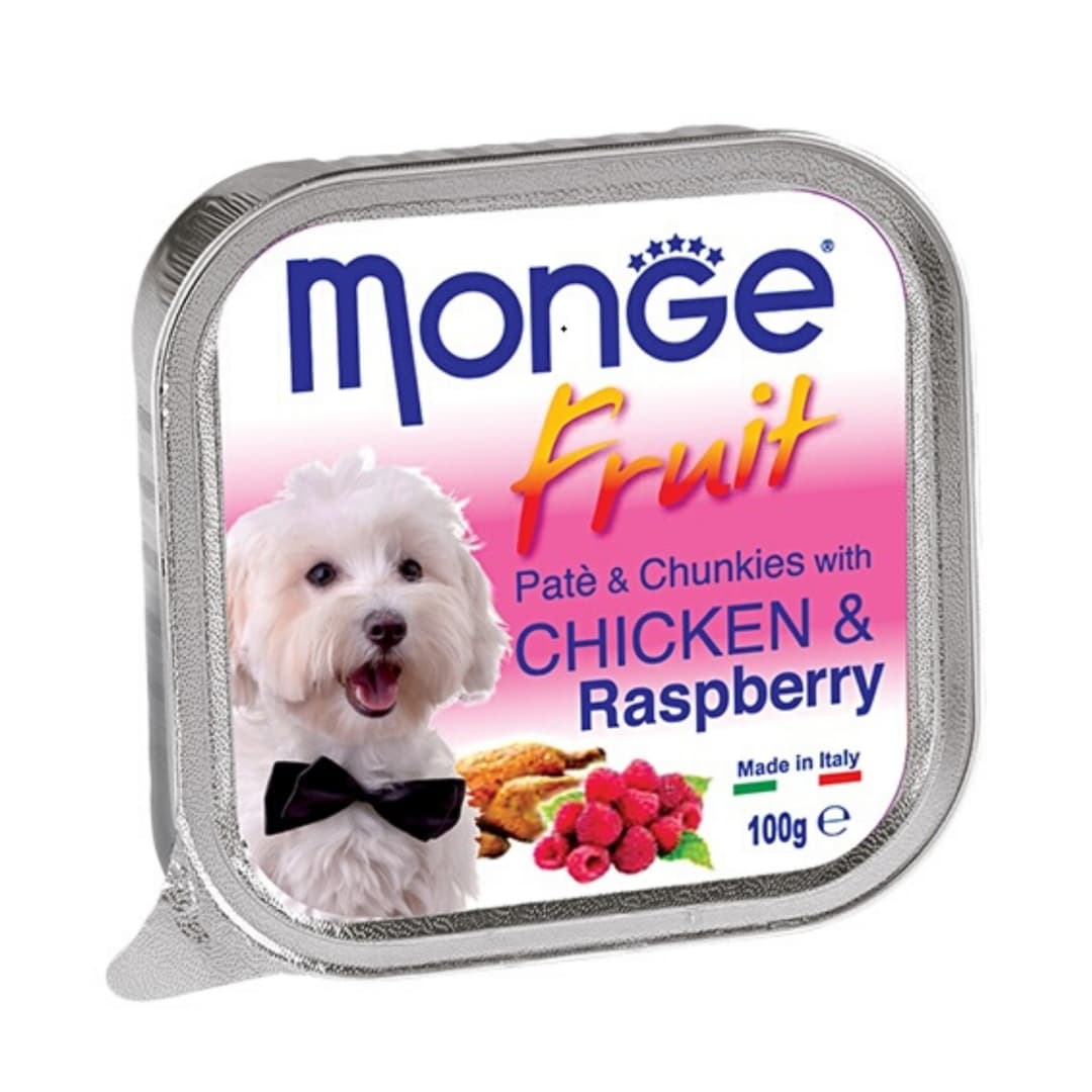 Monge Dog Fruit Pate 100g Chicken & Raspberry Wet Dog Food image 1