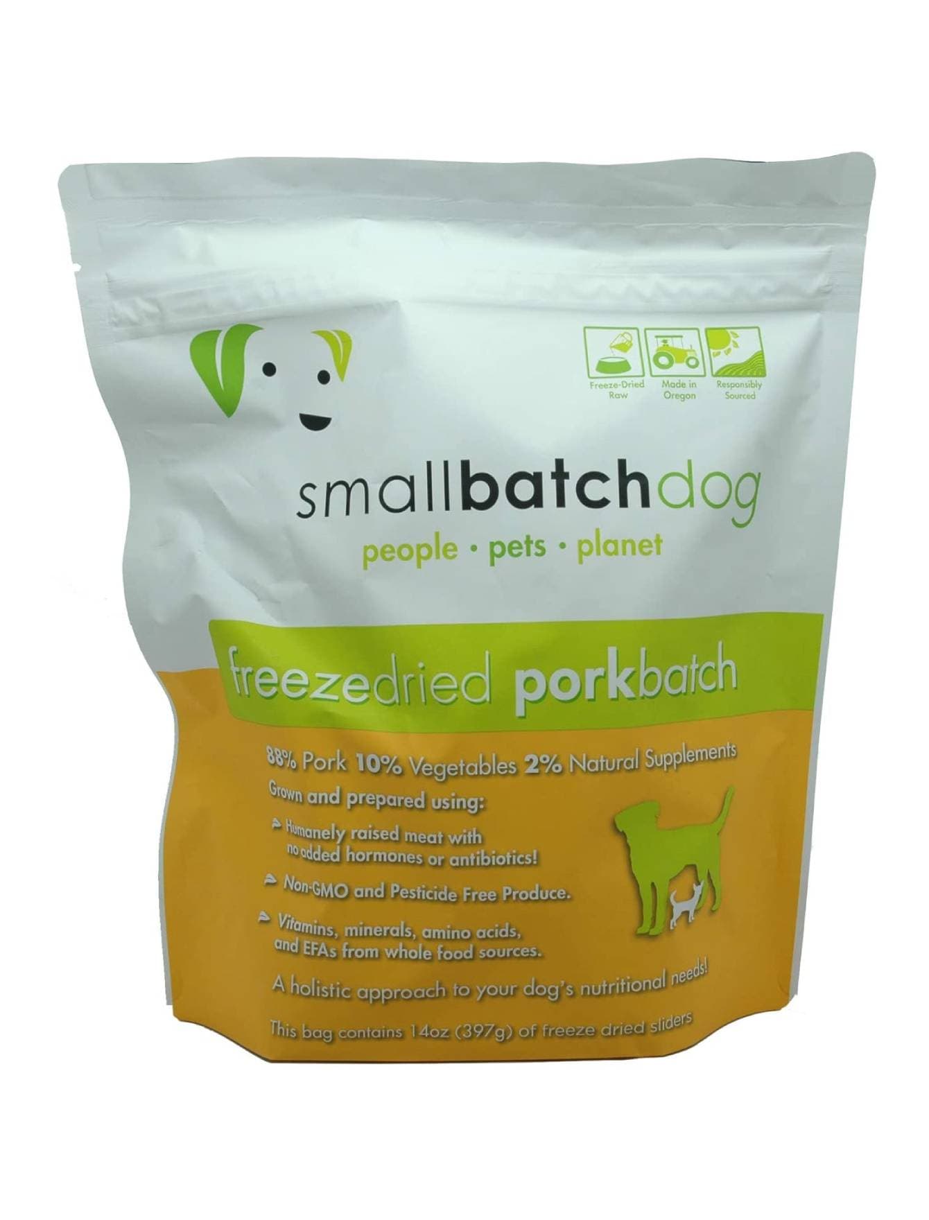 SmallBatch Dog Freeze Dried Raw Slider 14oz Pork Batch Sliders Dry Dog Food image 2