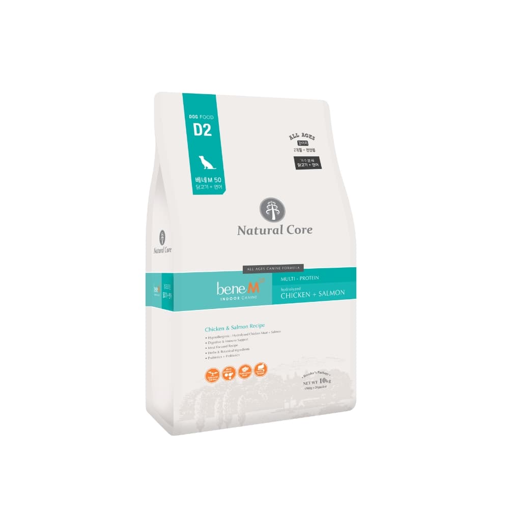 Natural Core Dog 10kg BENE2 M50 Organic Multi-Protein Chicken & Salmon Dry Dog Food image 1
