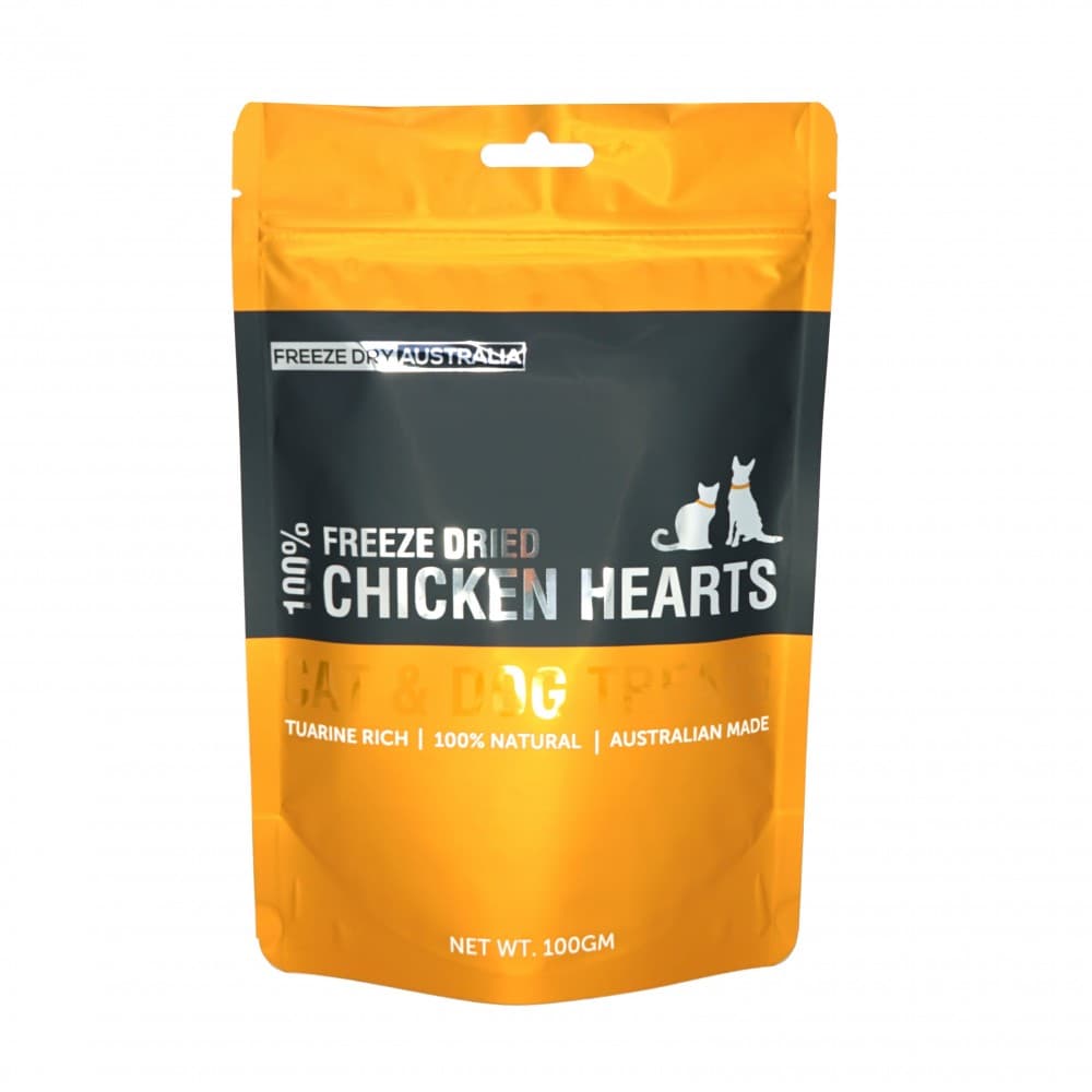 Freeze Dry Australia 100g Chicken Hearts Freeze Dried Dog & Cat Treats image 1