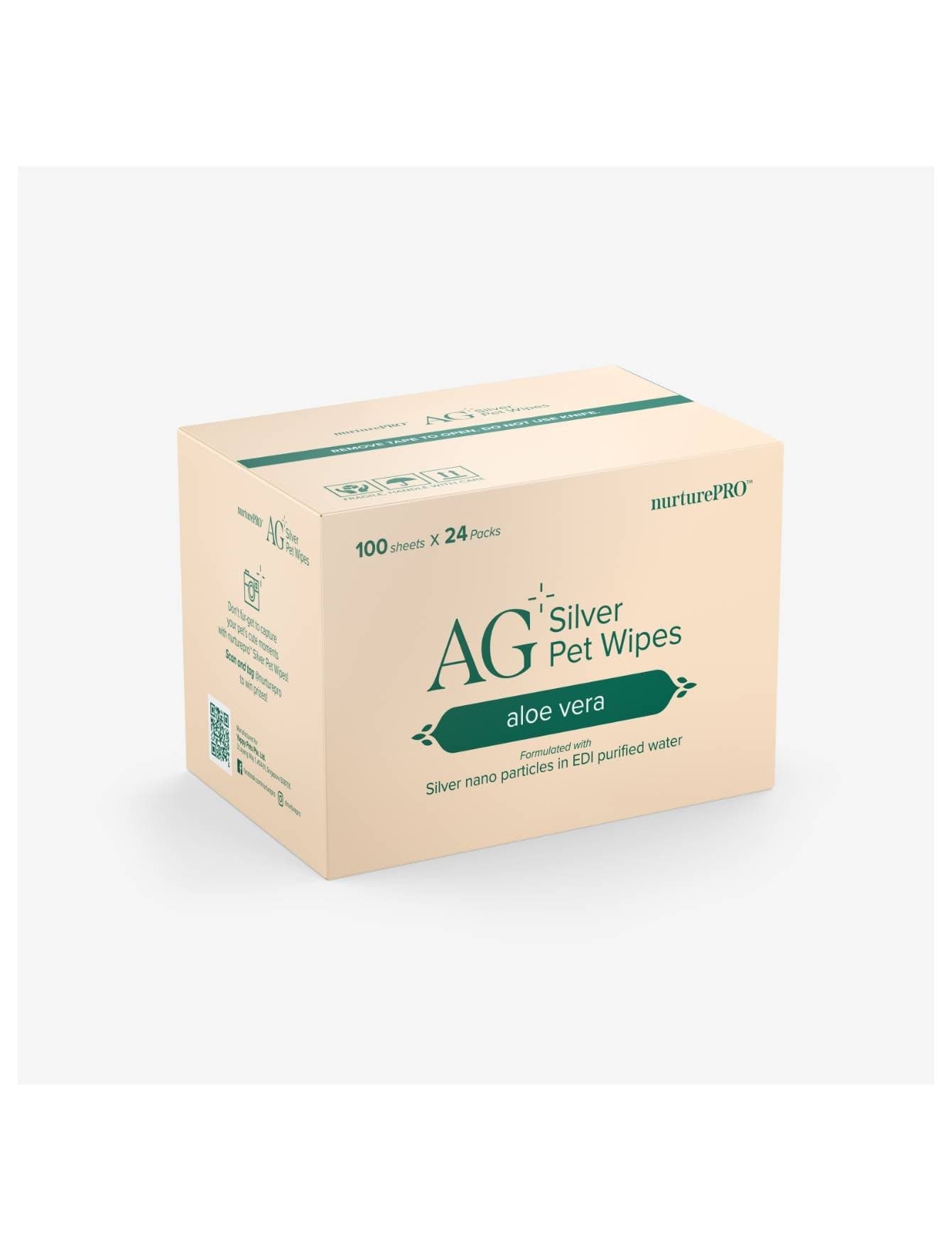 Nurture Pro AG+ Silver Pet Wipes 100 Sheets Aloe Vera image 2