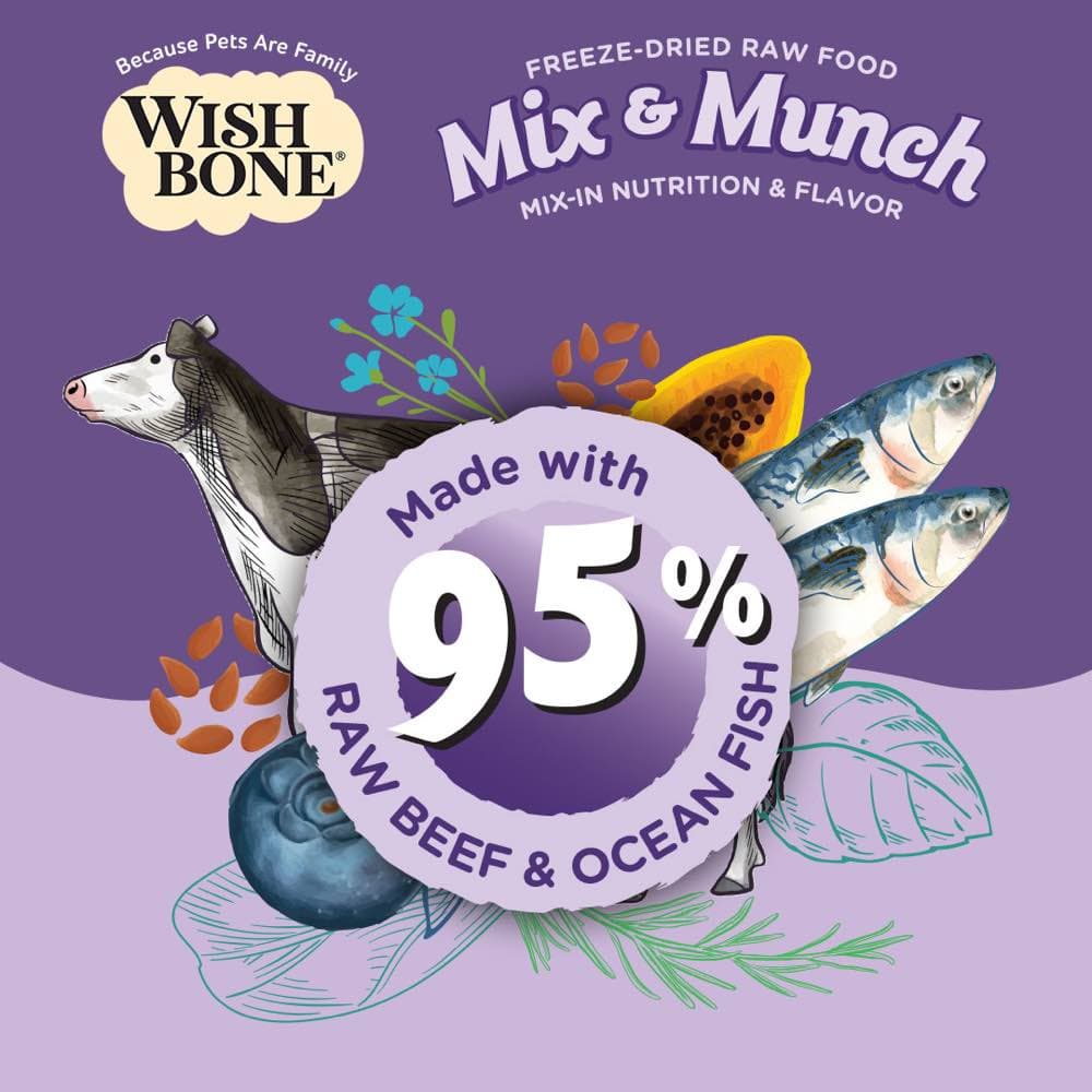 Wishbone Cat 350g Mix & Munch Beef and Ocean Fish Freeze Dried Raw Cat Food image 2
