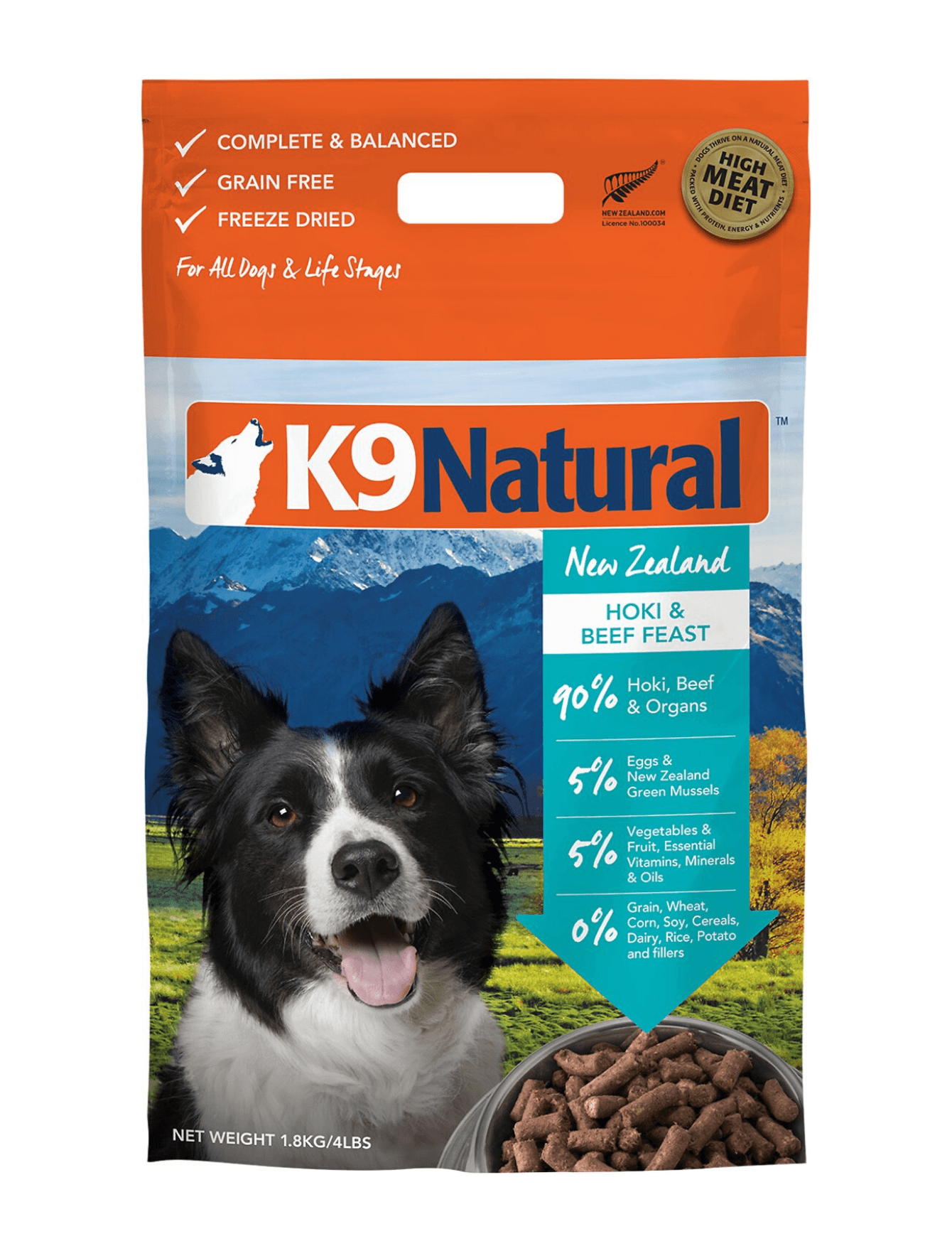 K9 Natural Dog Freeze Dried 500g Hoki & Beef Dry Dog Food image 2