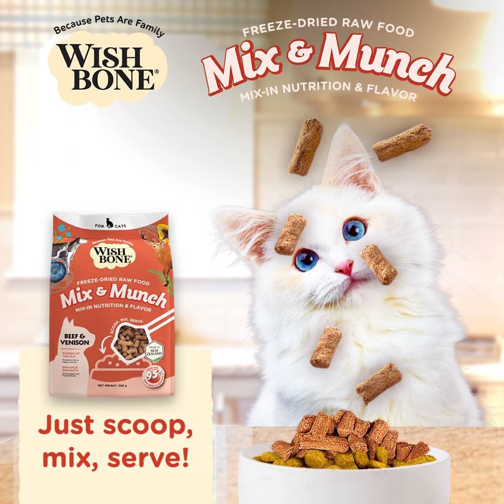 Wishbone Cat 350g Mix & Munch Beef and Venison Freeze Dried Raw Cat Food image 7