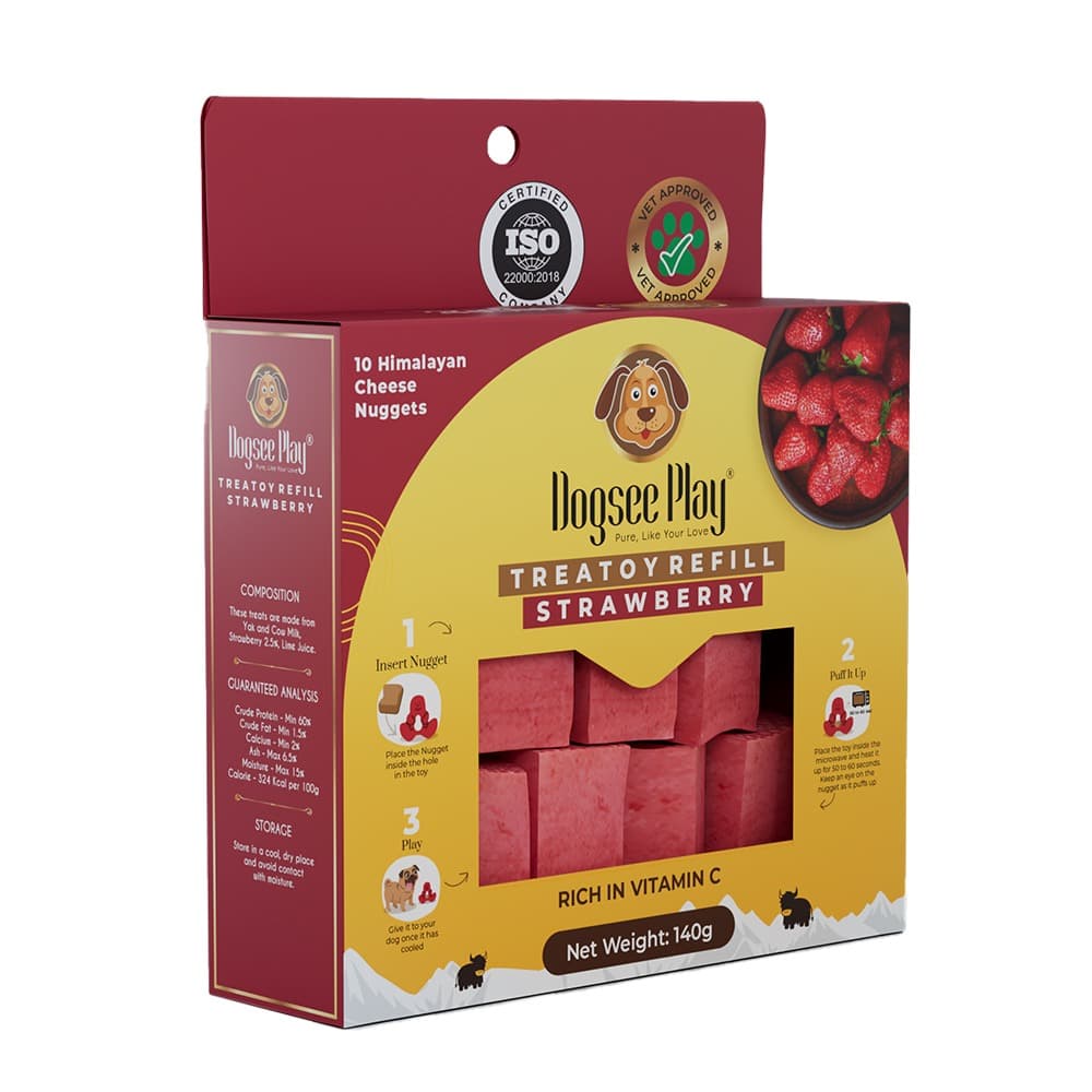 Dogsee Play Dog 140g Treatoy Strawberry Refill Pack image 1