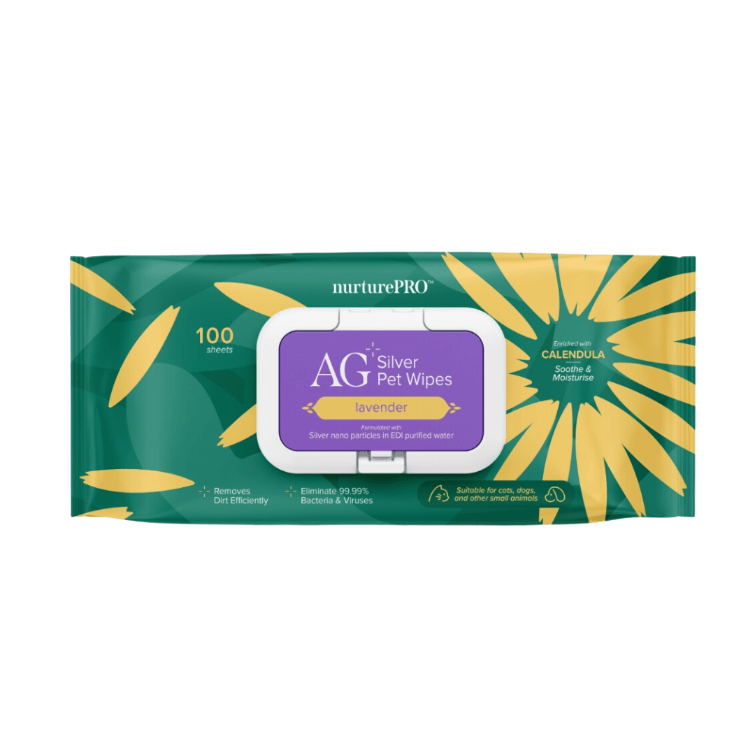 Nurture Pro AG+ Silver Pet Wipes 100 Sheets Lavender image 1