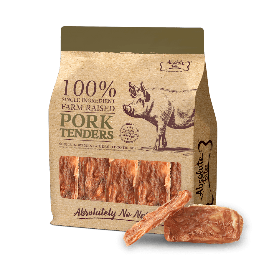 Absolute Bites Single Ingredient Air Dried Dog Treat Pork Tenderloin 250g image 1