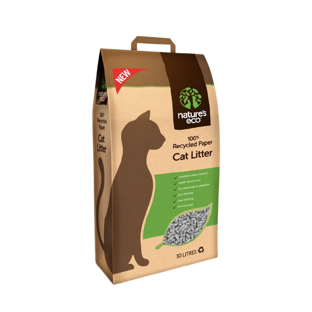 Nature's Eco Cat 30L 100% Recycled Paper Cat Litter image 1
