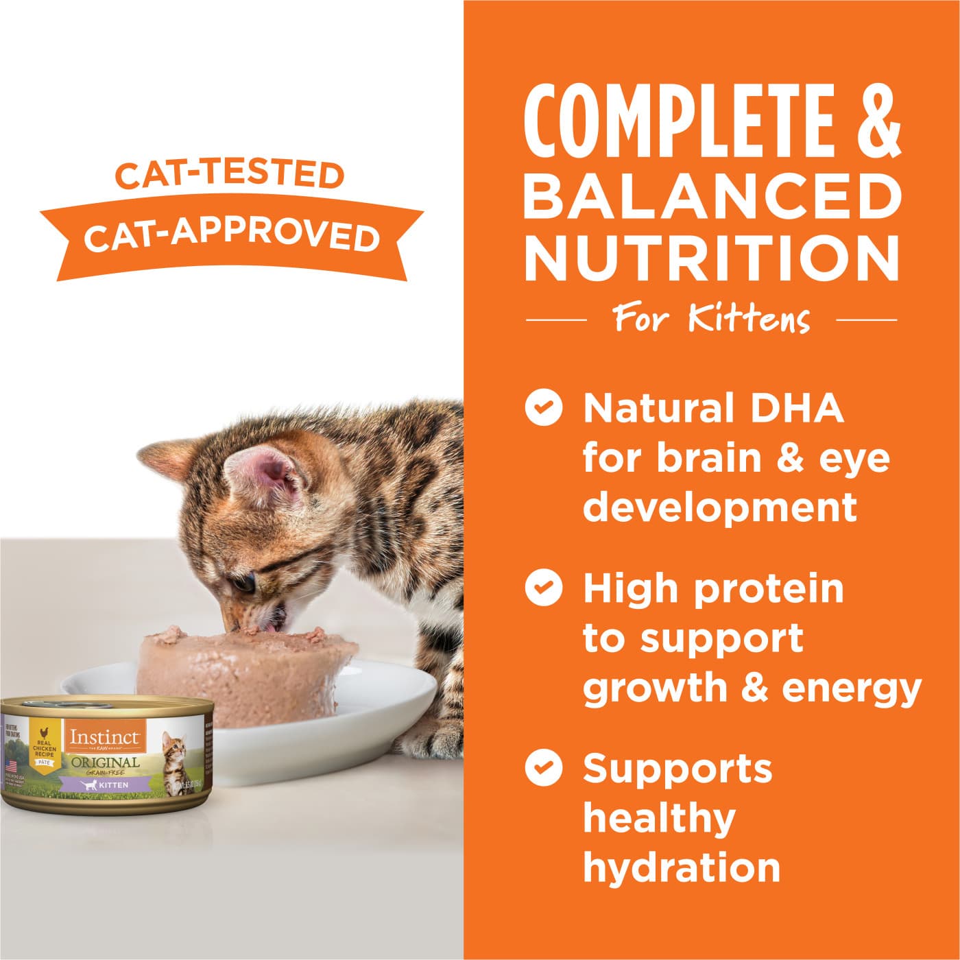 Instinct Cat Original Grain Free Pate 3oz Real Chicken Recipe for Kitten Wet Cat Food image 4