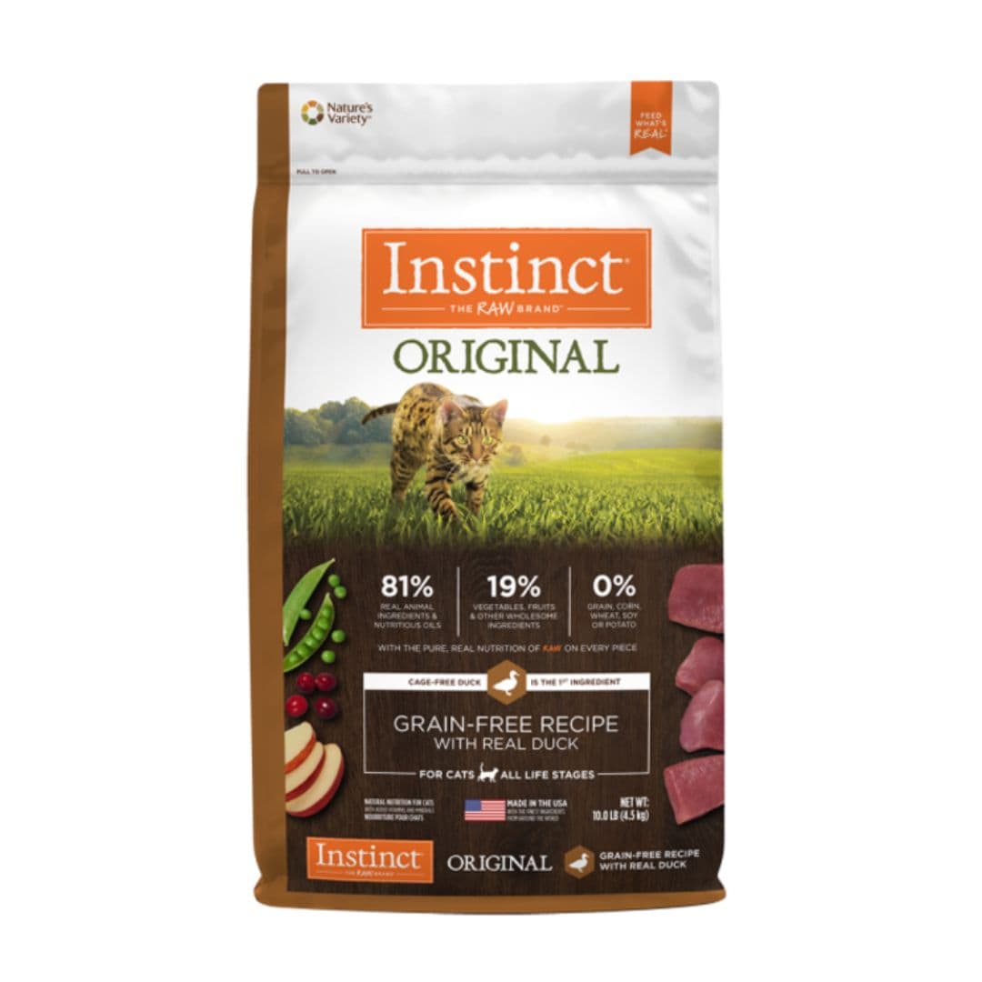 Instinct Original Cat 10lb Grain Free Recipe with Real Duck Dry Cat Food image 1