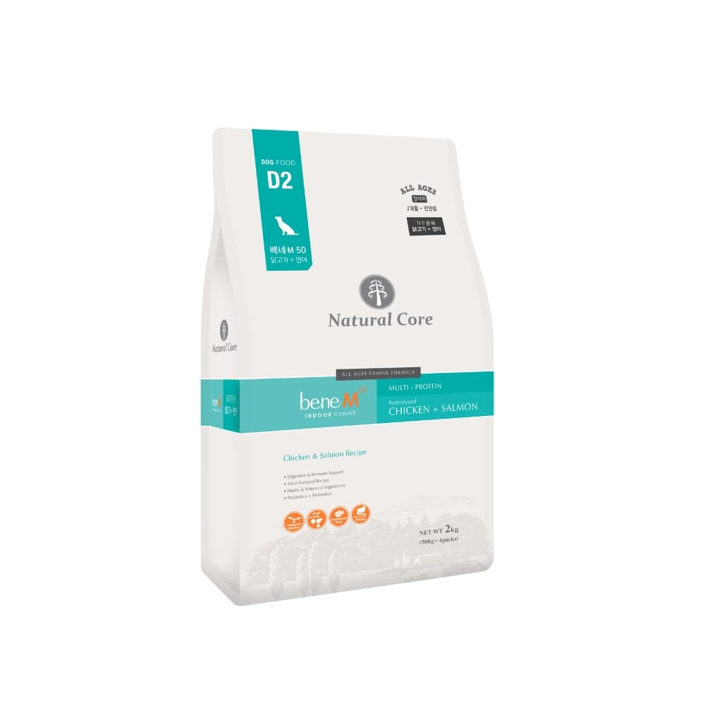 Natural Core Dog 2kg BENE2 M50 Organic Multi-Protein Chicken & Salmon Dry Dog Food image 1