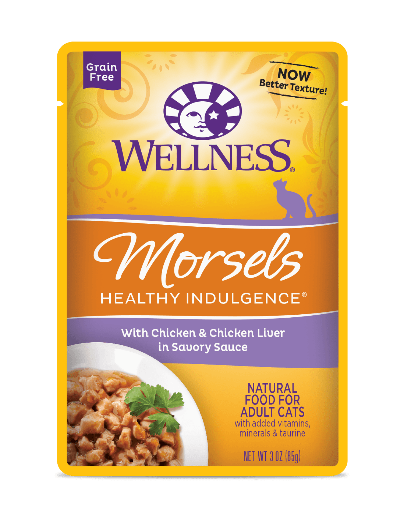Wellness Cat 85g Healthy Indulgence Morsels Chicken & Chicken Liver Wet Cat Food image 1