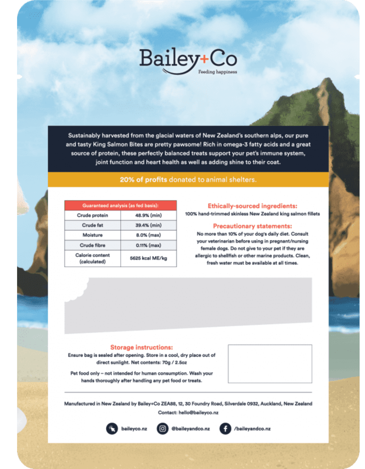 Bailey+Co Dog 70g Freeze Dried Salmon Dog Treats image 2