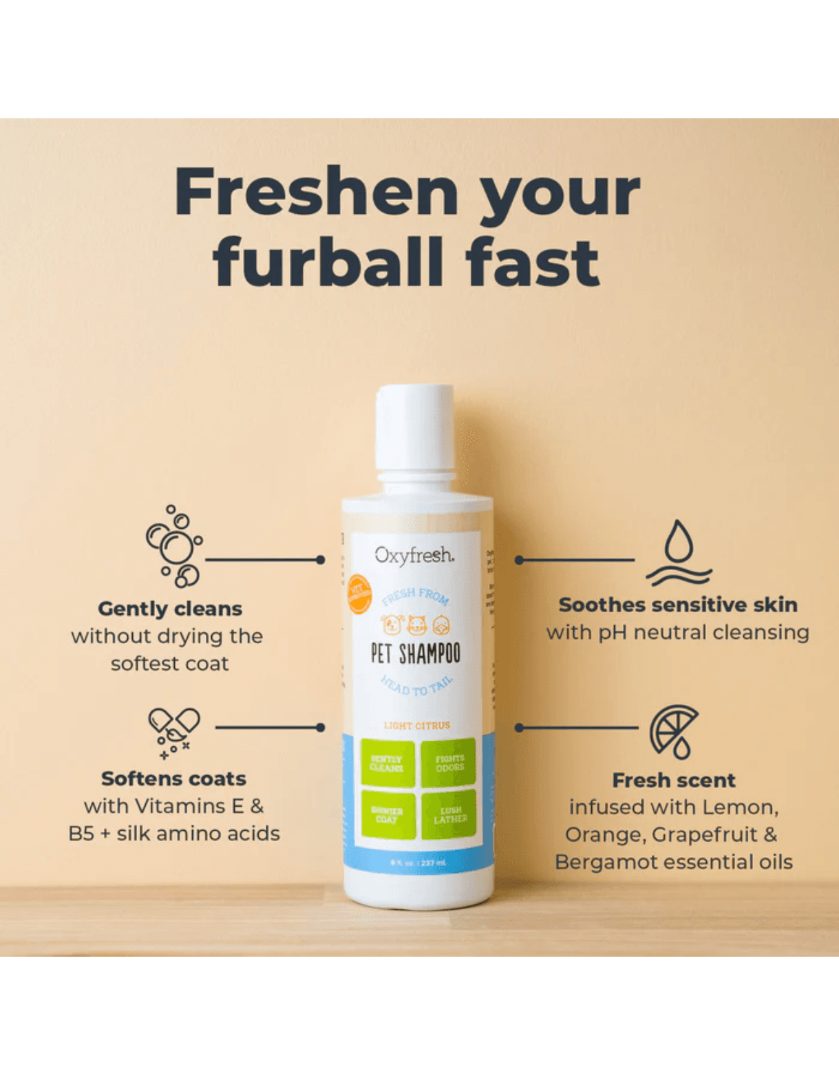 Oxyfresh 743ml (25oz) Advanced Pet Shampoo Sensitive Skin Formula for Dogs & Cats image 2