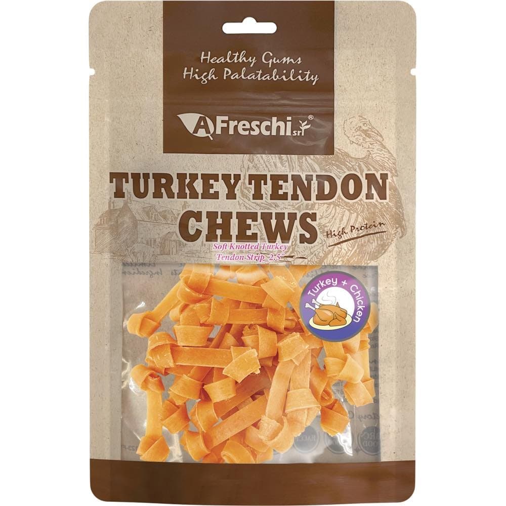 AFreschi Dog 80g Soft Knotted Turkey Tendon Strip Dog Treats image 1