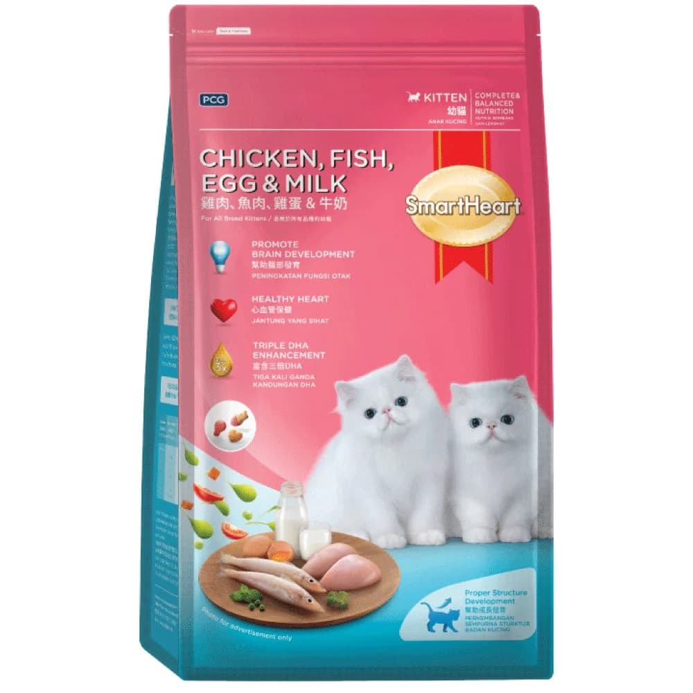 Smartheart Cat 7kg Chicken, Fish, Eggs And Milk Kitten Dry Cat Food image 1