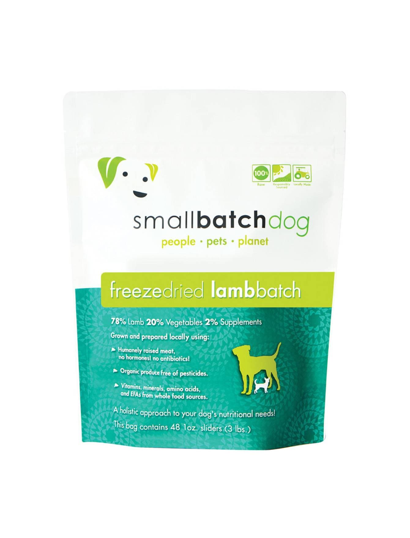 SmallBatch Dog Freeze Dried Raw Slider 14oz Lamb Batch Sliders Dry Dog Food image 2