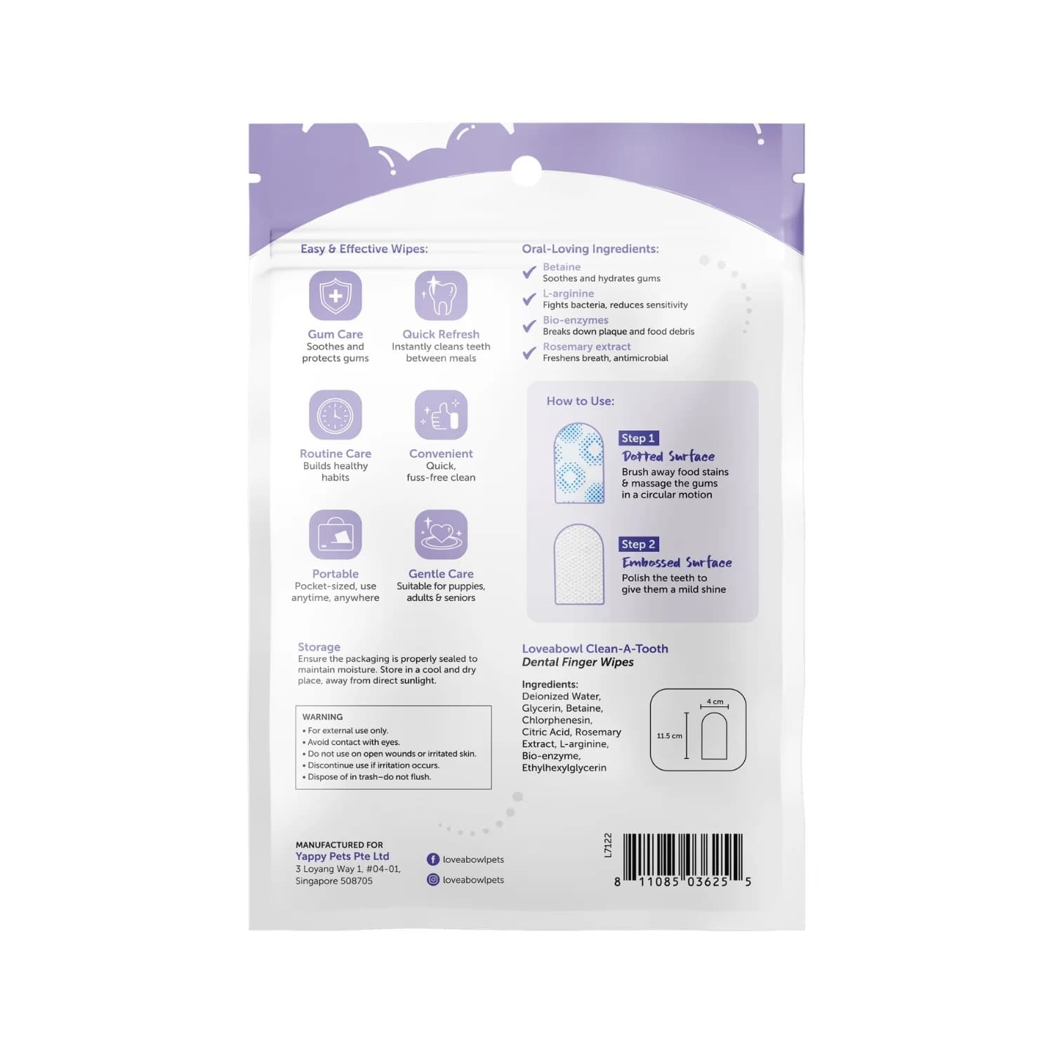 Loveabowl Dog Clean-A-Tooth 50pcs Dental Cleaning Wipes image 3