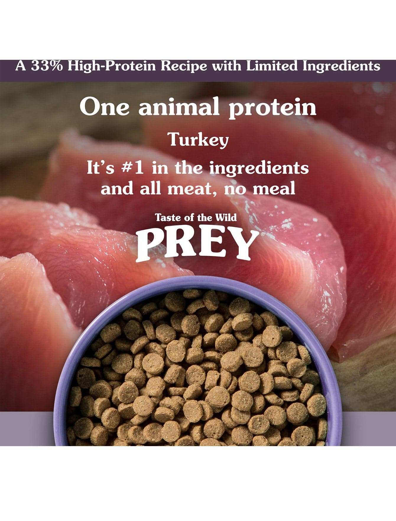 Taste of the Wild Cat 6.8kg/15lbs Prey Turkey Grain Free Dry Cat Food image 3