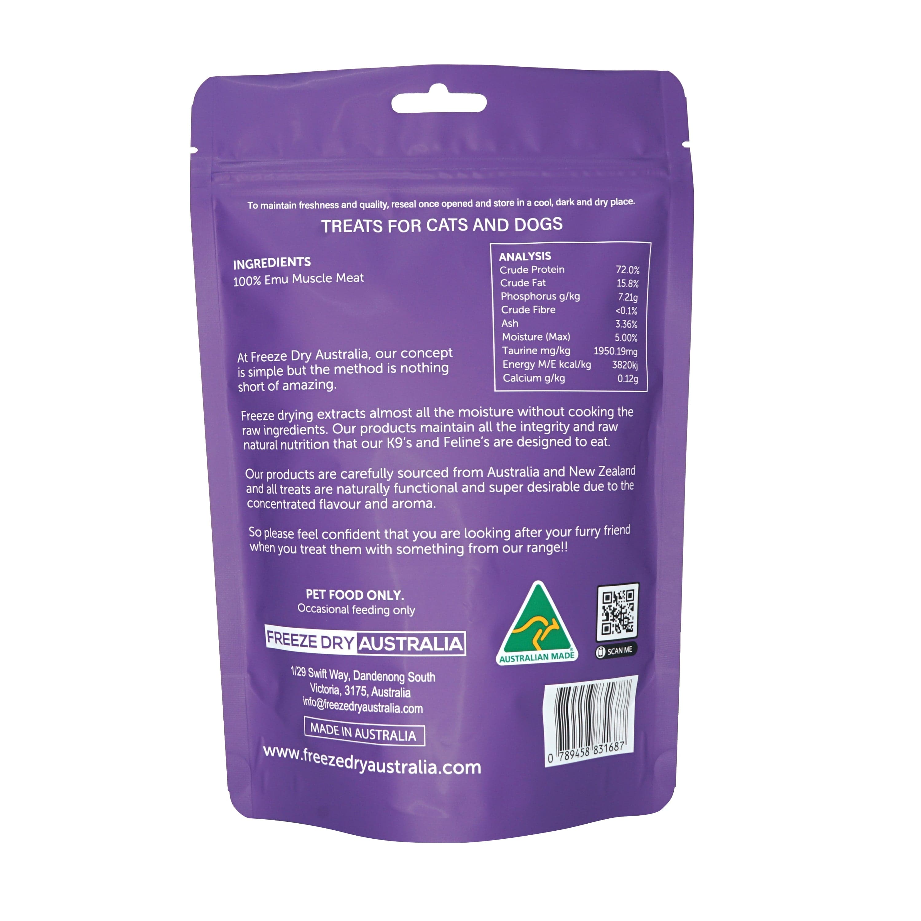 Freeze Dry Australia 100g Emu Cookie Freeze Dried Dog & Cat Treats image 2