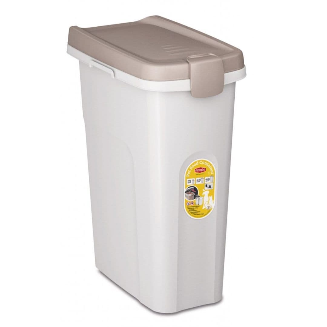 Stefanplast Pet Food Container 25L Bianco Tortora (White) image 1