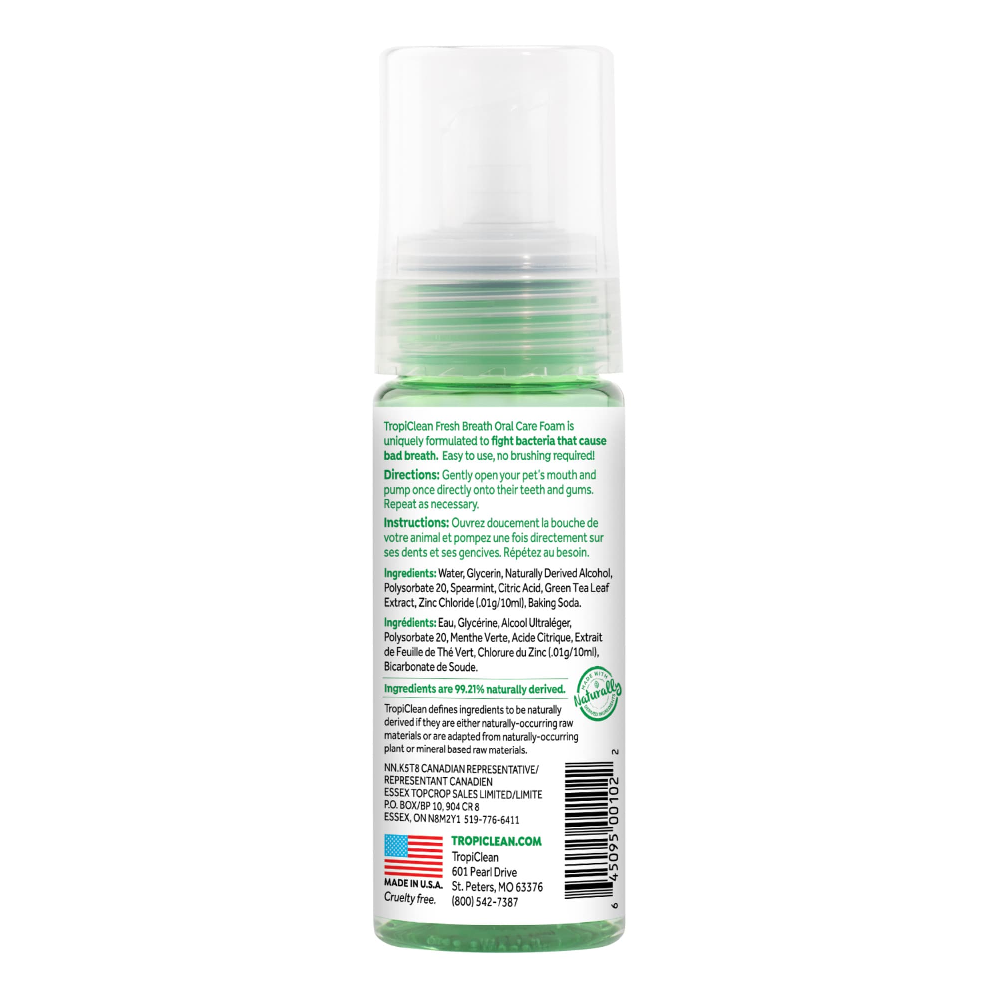 Tropiclean Fresh Breath Dog Oral Care Foam 133ml image 2