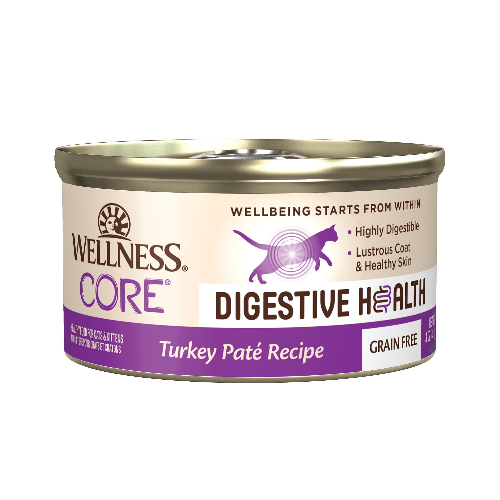 Wellness CORE Cat 85g Digestive Health Pate Turkey Wet Cat Food image 1