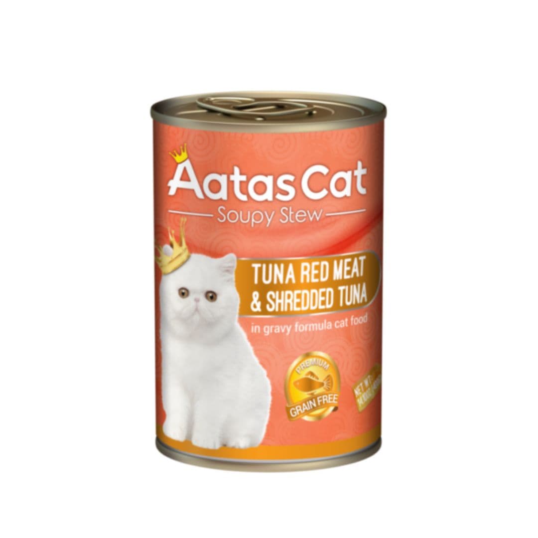 Aatas Cat 400g Soupy Stew Tuna Red Meat With Shredded Tuna In Gravy Wet Canned Food image 1