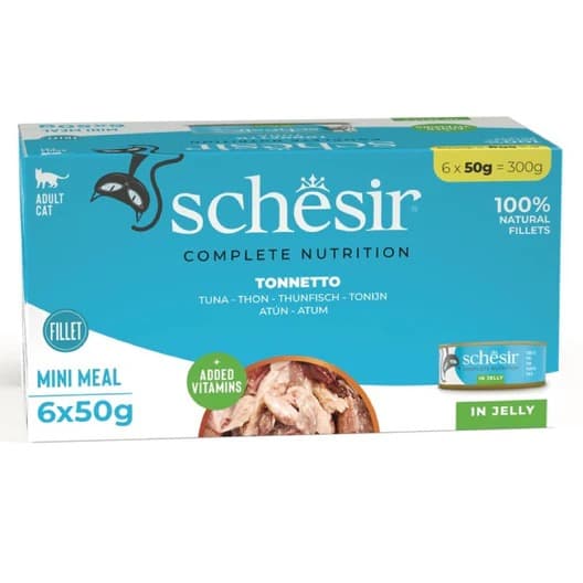 Schesir Cat Complete Nutrition Mini Meal 6x50g Tuna in Jelly Wet Cat Food image 1