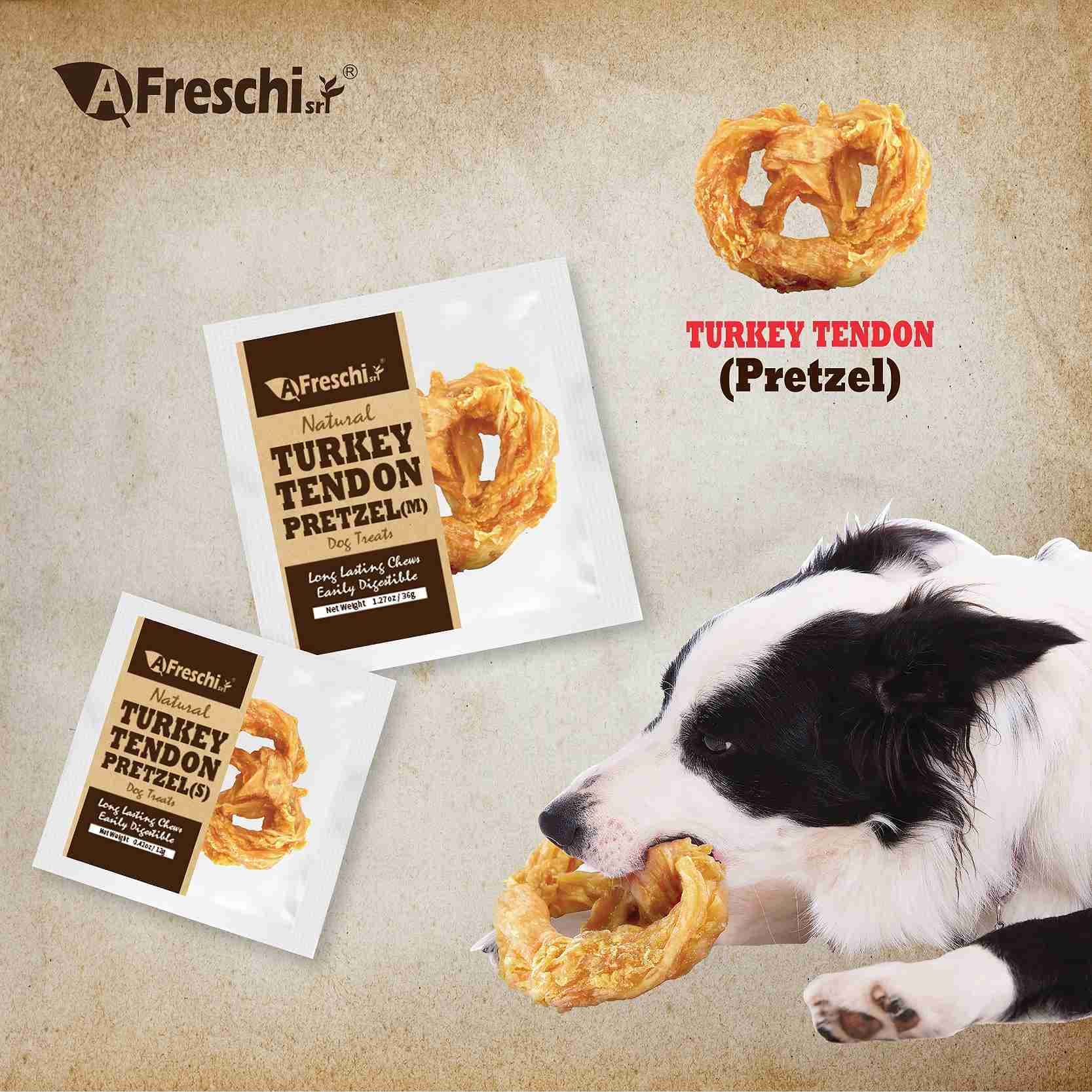 AFreschi Dog 12g Natural Turkey Tendon Pretzel (S) Dog Treats image 7