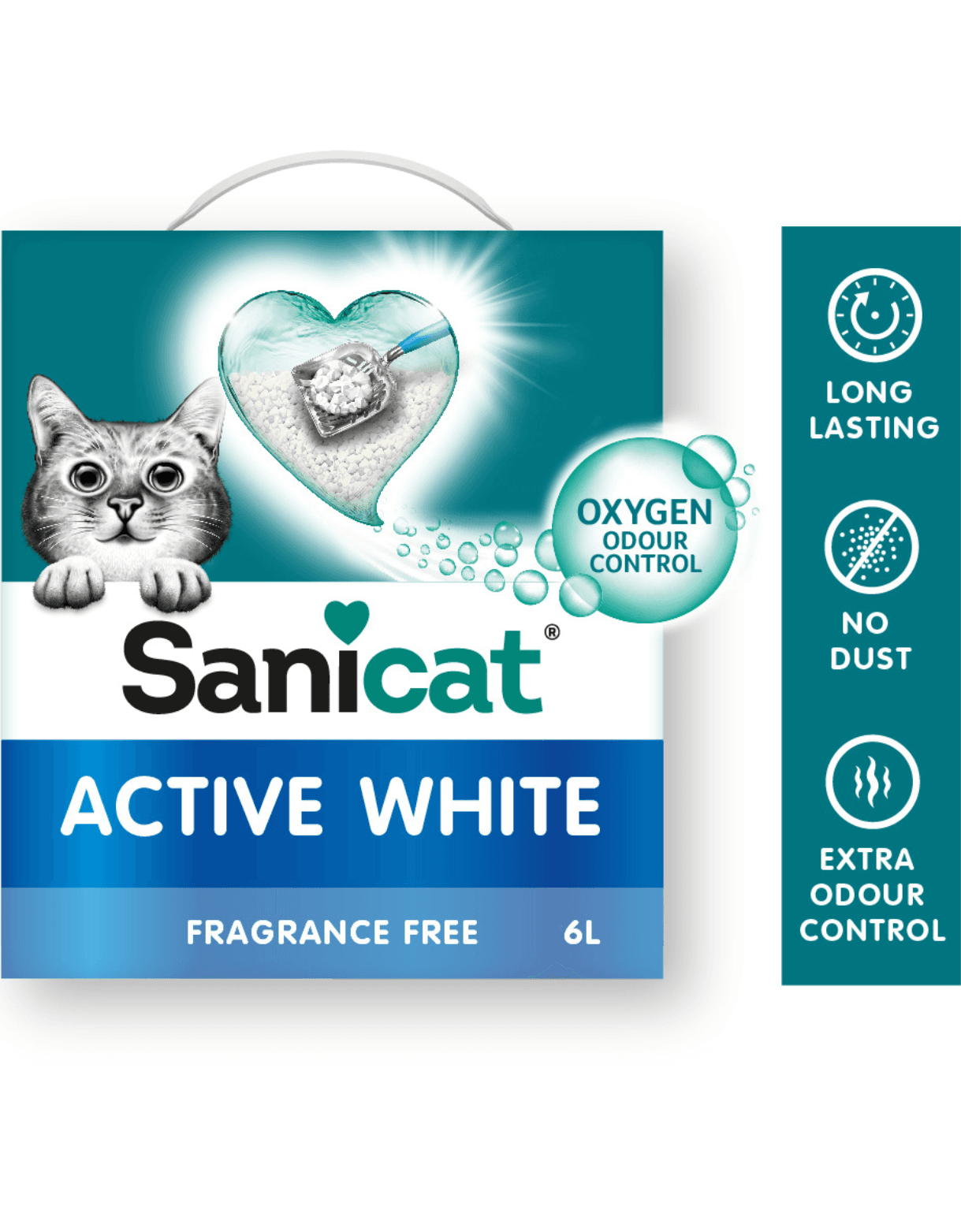 Sanicat 10L Active White Unscented Bentonite Cat Litter image 4