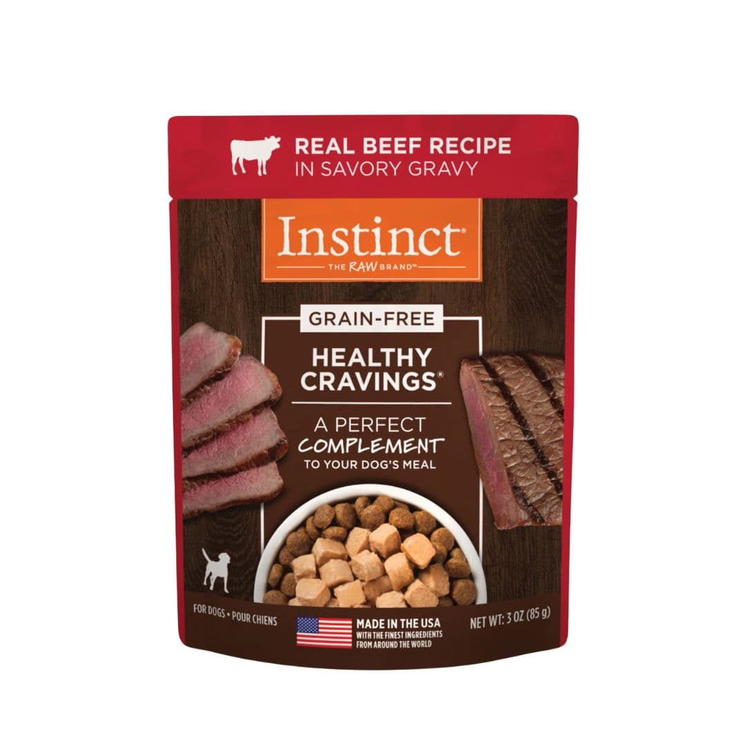 Instinct Healthy Cravings Dog 3oz Grain Free Real Beef Wet Dog Food Topper image 1