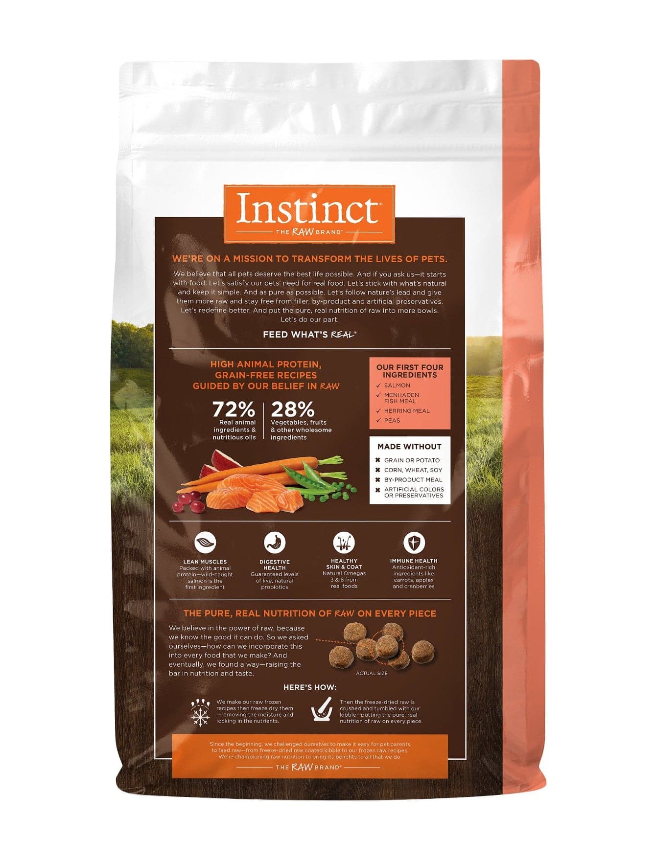 Instinct Original Dog 20lb Grain Free Recipe with Real Salmon Dry Dog Food image 2