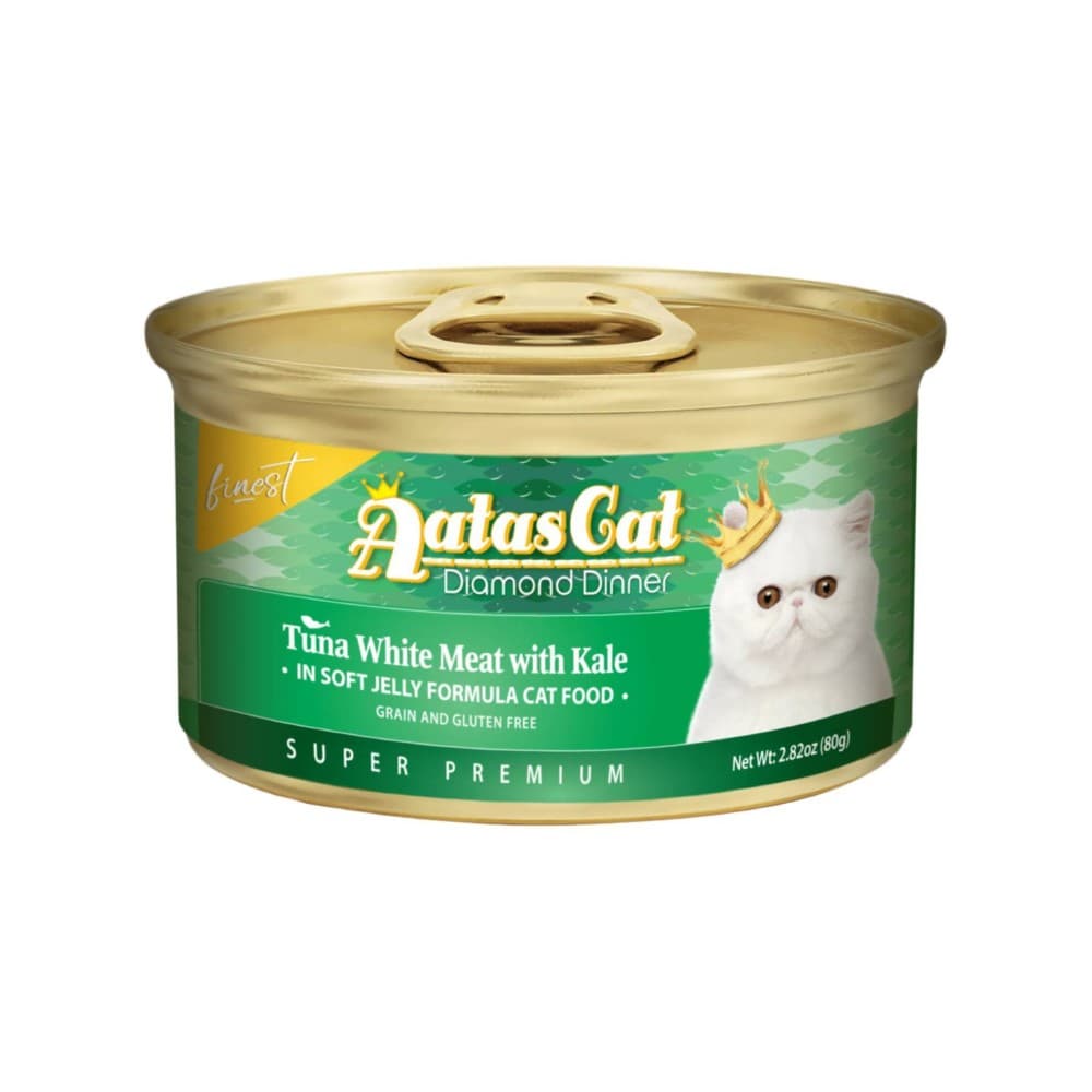 Aatas Cat 80g Finest Diamond Dinner Tuna White Meat With Kale Wet Canned Food image 1