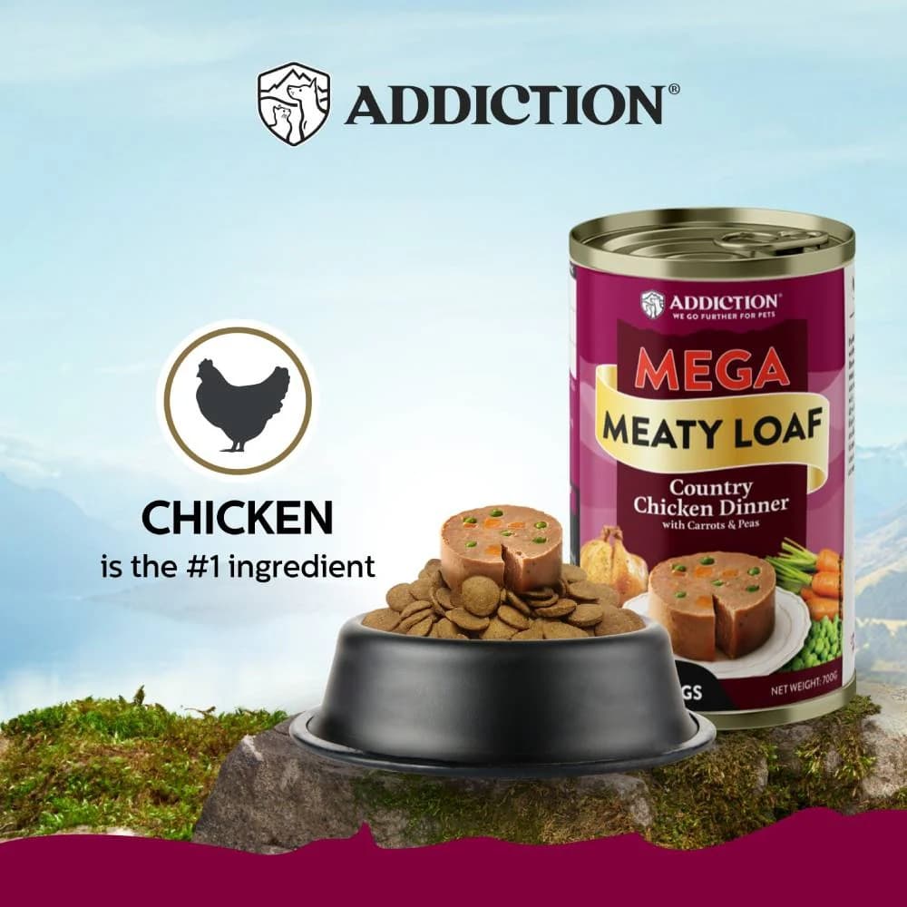Addiction Dog 700g Mega Country Chicken Dinner Meaty Loaf Wet Canned Dog Food image 3