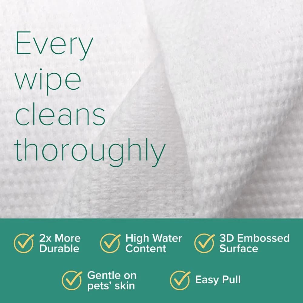 Nurture Pro AG+ Silver Pet Wipes 100 Sheets Green Tea image 3