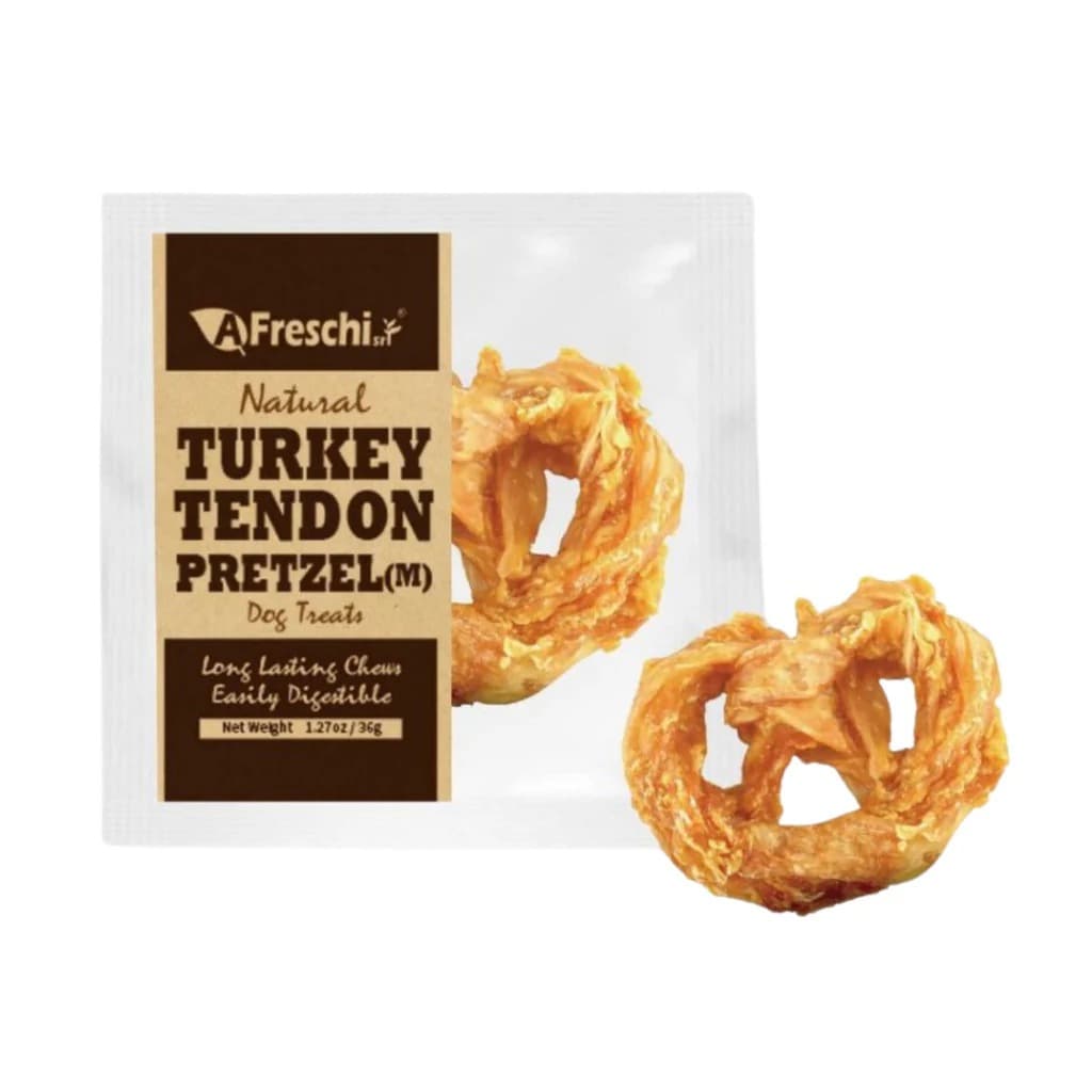 AFreschi Dog 36g Natural Turkey Tendon Pretzel (M) Dog Treats image 1